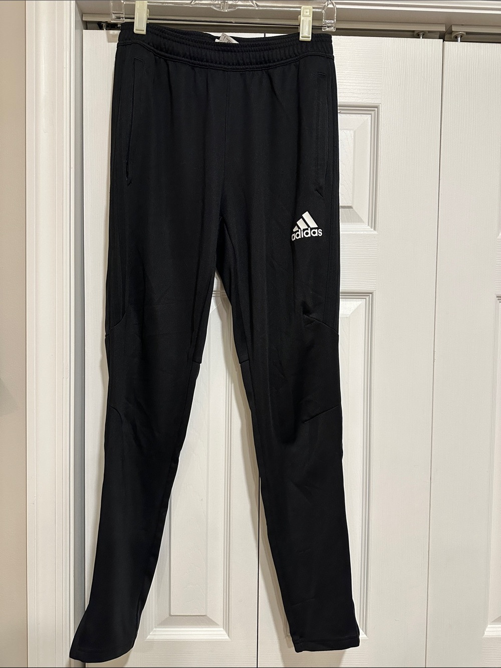 Men’s Adidas Black Track Joggers with White Logo